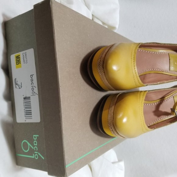Bacio 61 Grotto Canary Wedge Platform Heels SZ 6.5 - Picture 6 of 15